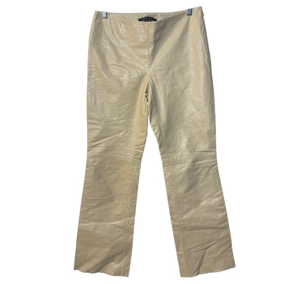 Theory Pants - Theory Tan Beige Leather Pants